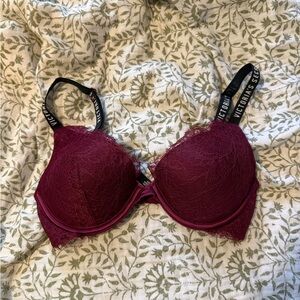 Victoria's Secret Deep Red Lace Bra